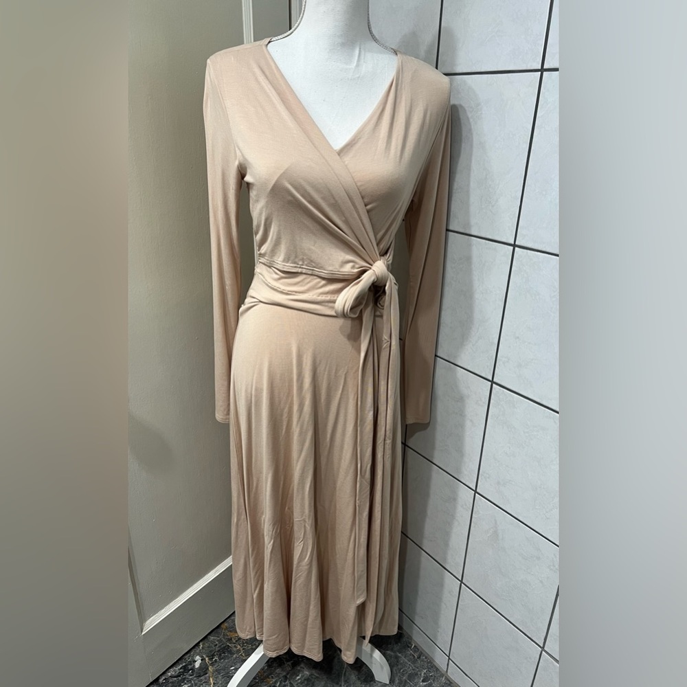Dazy Nude Wrap Maxi Dress Size Large
